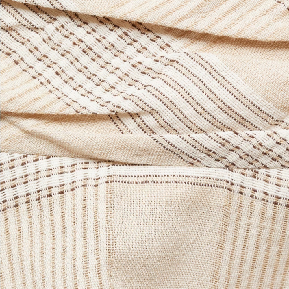 Mango Asymmetrical Plaid Skirt in Cream and Tan - Picture 3 of 6
